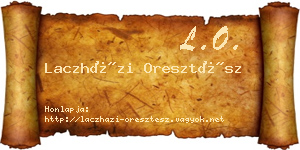 Laczházi Oresztész névjegykártya